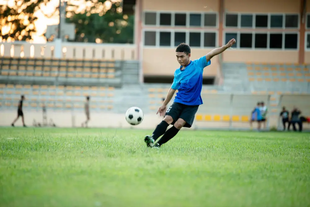 Students playing football